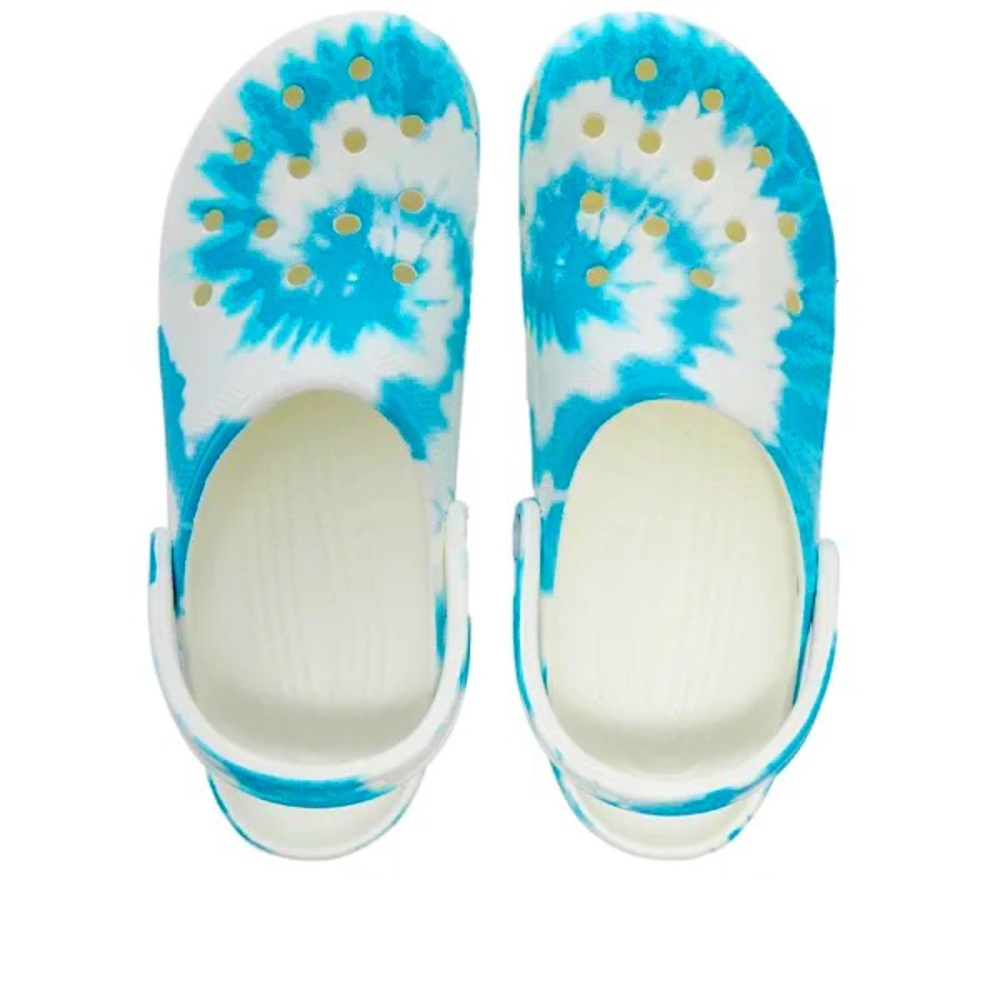 Blue tie dye crocs womens 7